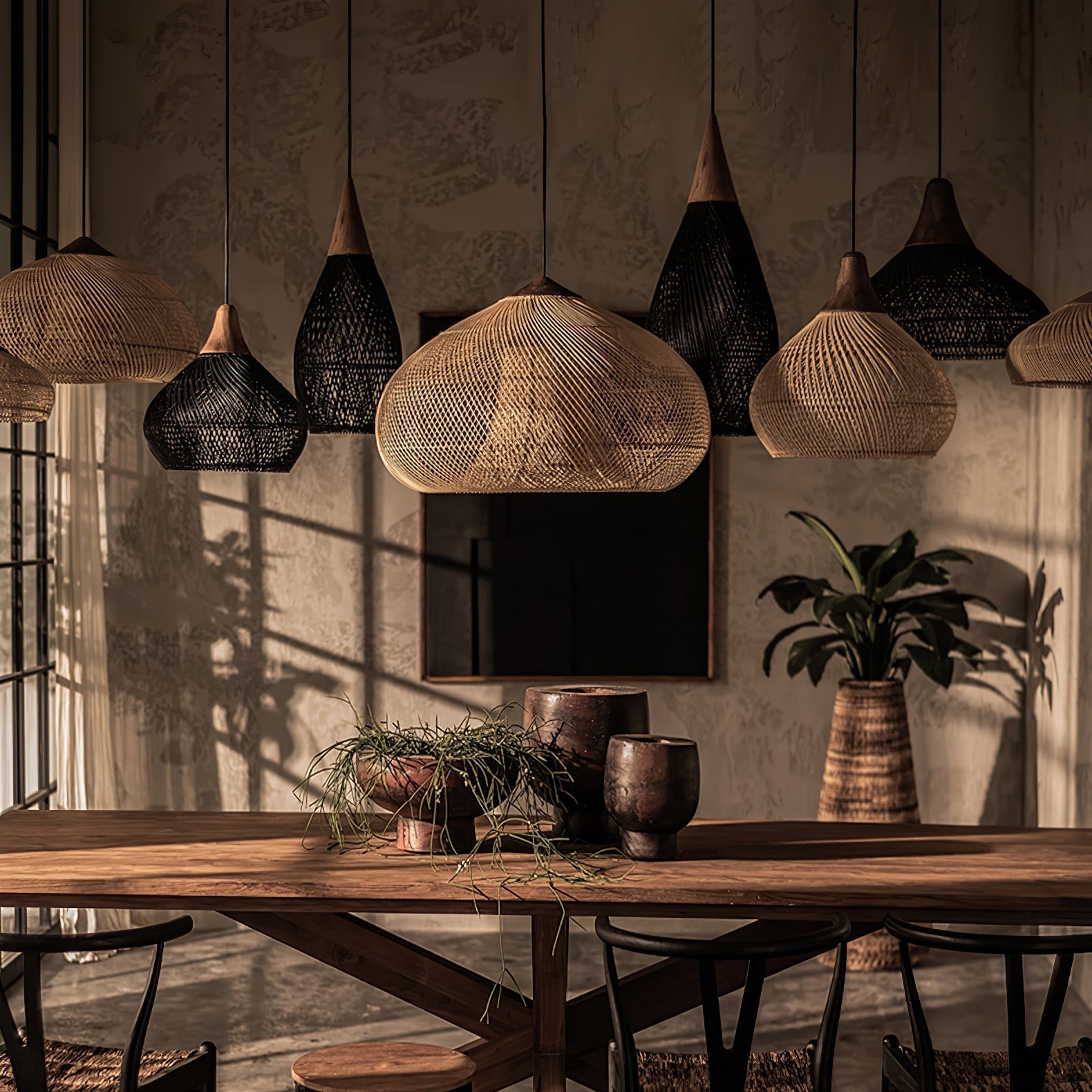 Evelyn Braided Rattan Livingroom Pendant Lamp - Neutralighting