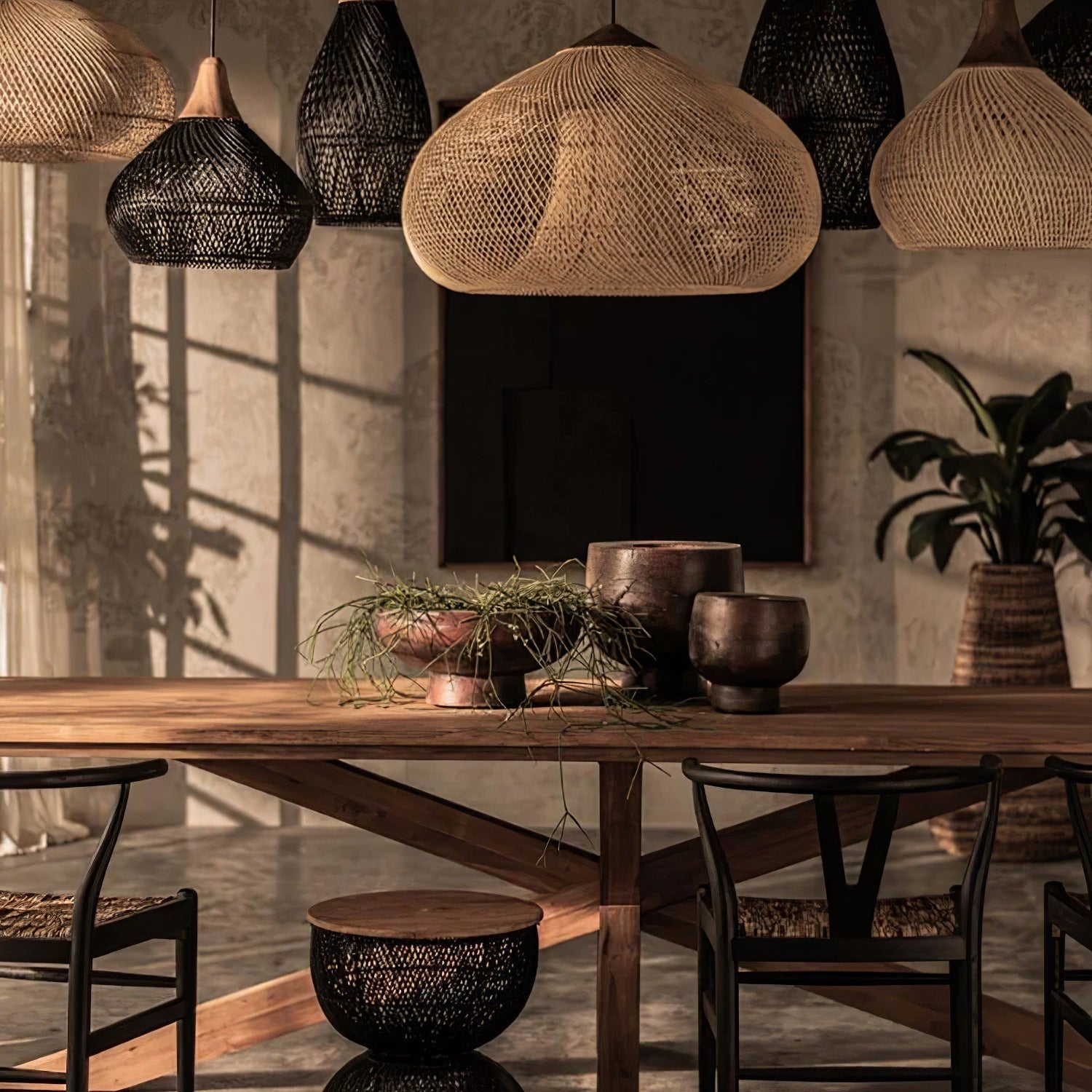 Evelyn Braided Rattan Livingroom Pendant Lamp - Neutralighting