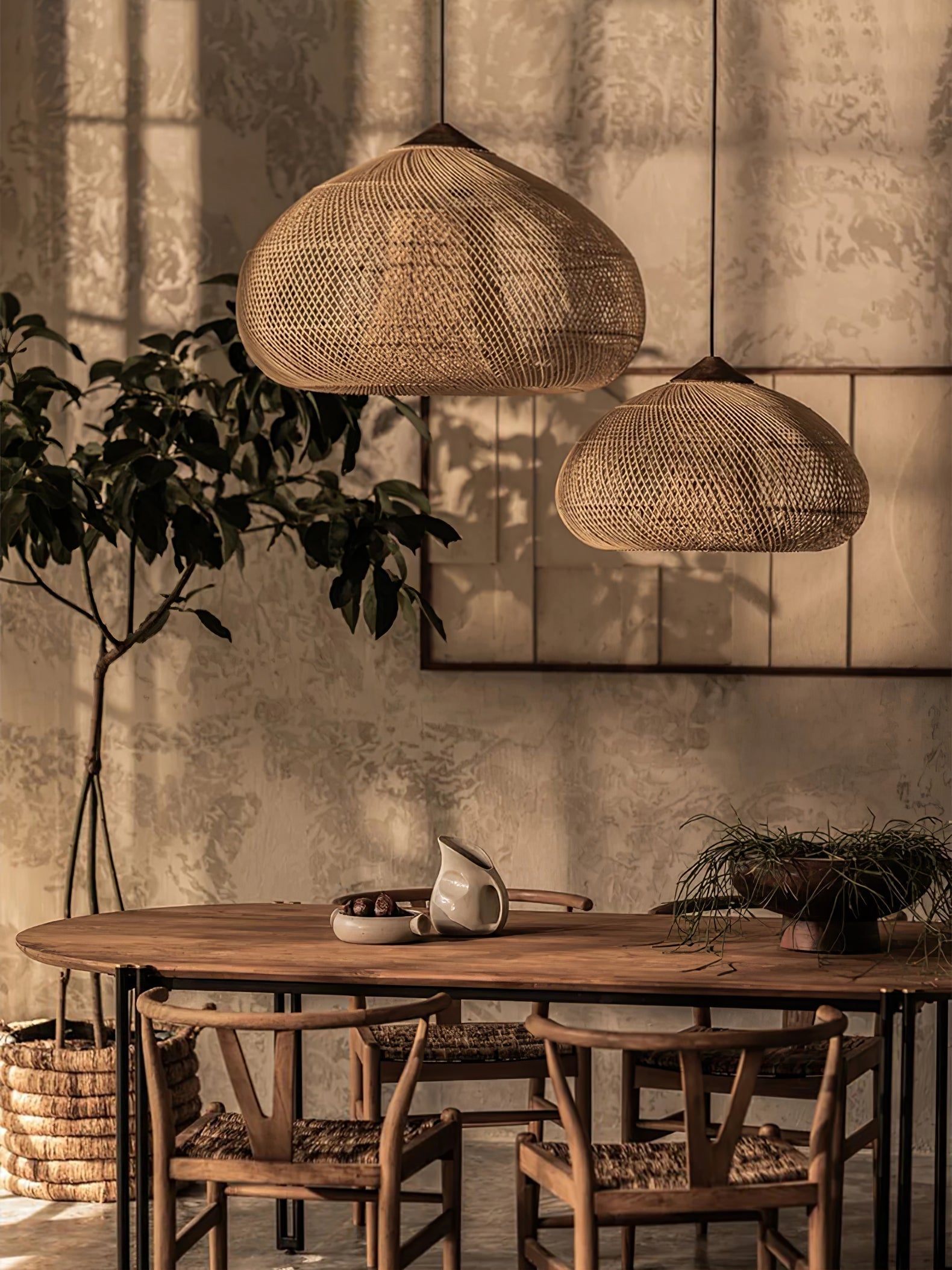 Evelyn Braided Rattan Livingroom Pendant Lamp - Neutralighting