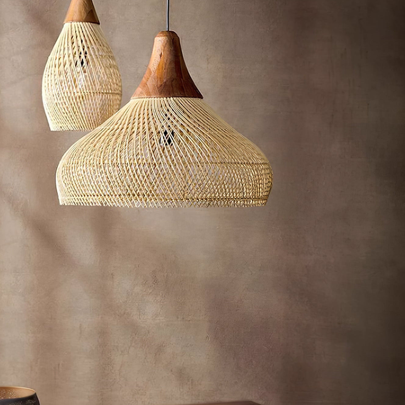 Evelyn Braided Rattan Livingroom Pendant Lamp - Neutralighting