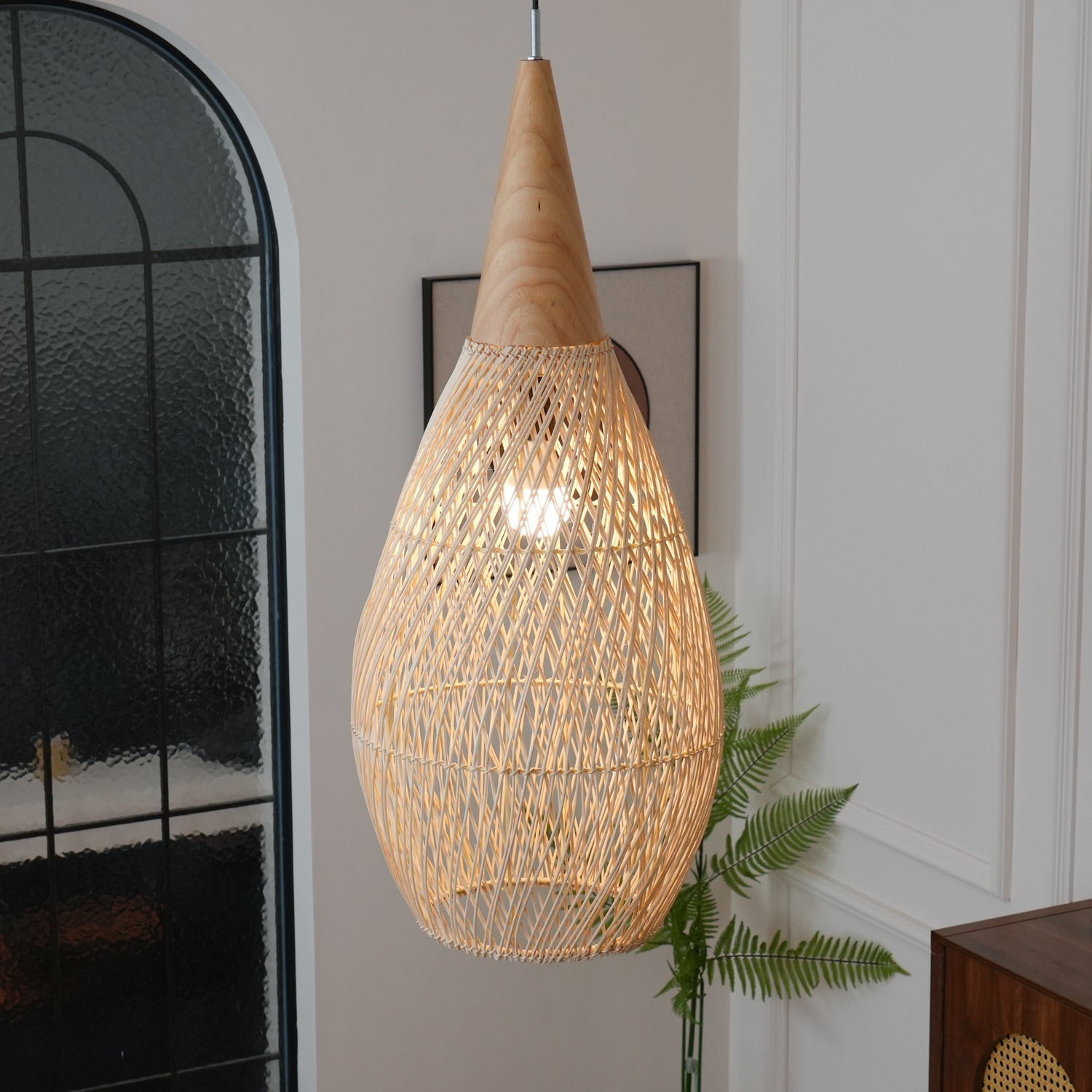 Evelyn Braided Rattan Livingroom Pendant Lamp - Neutralighting