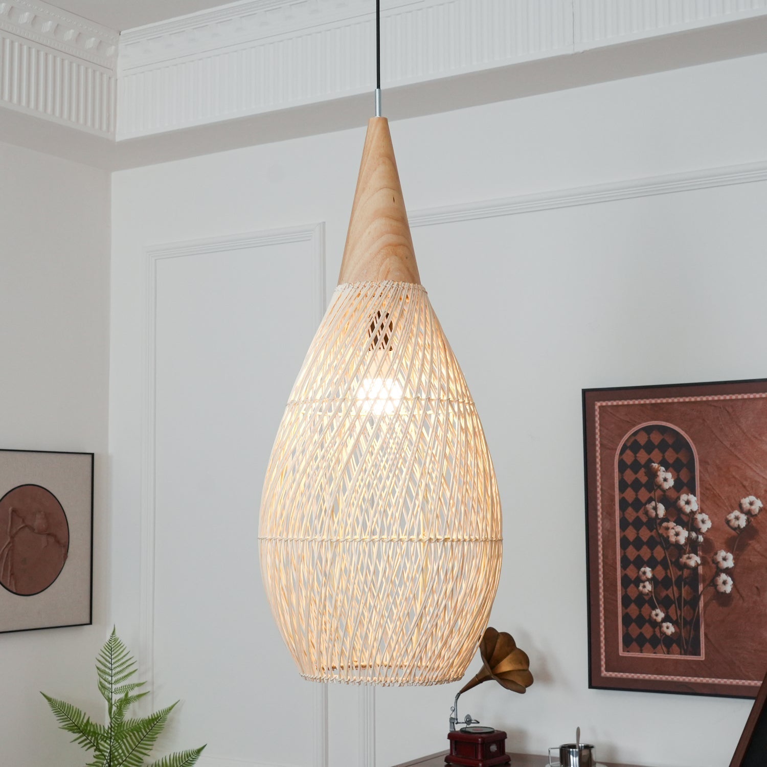 Evelyn Braided Rattan Livingroom Pendant Lamp - Neutralighting