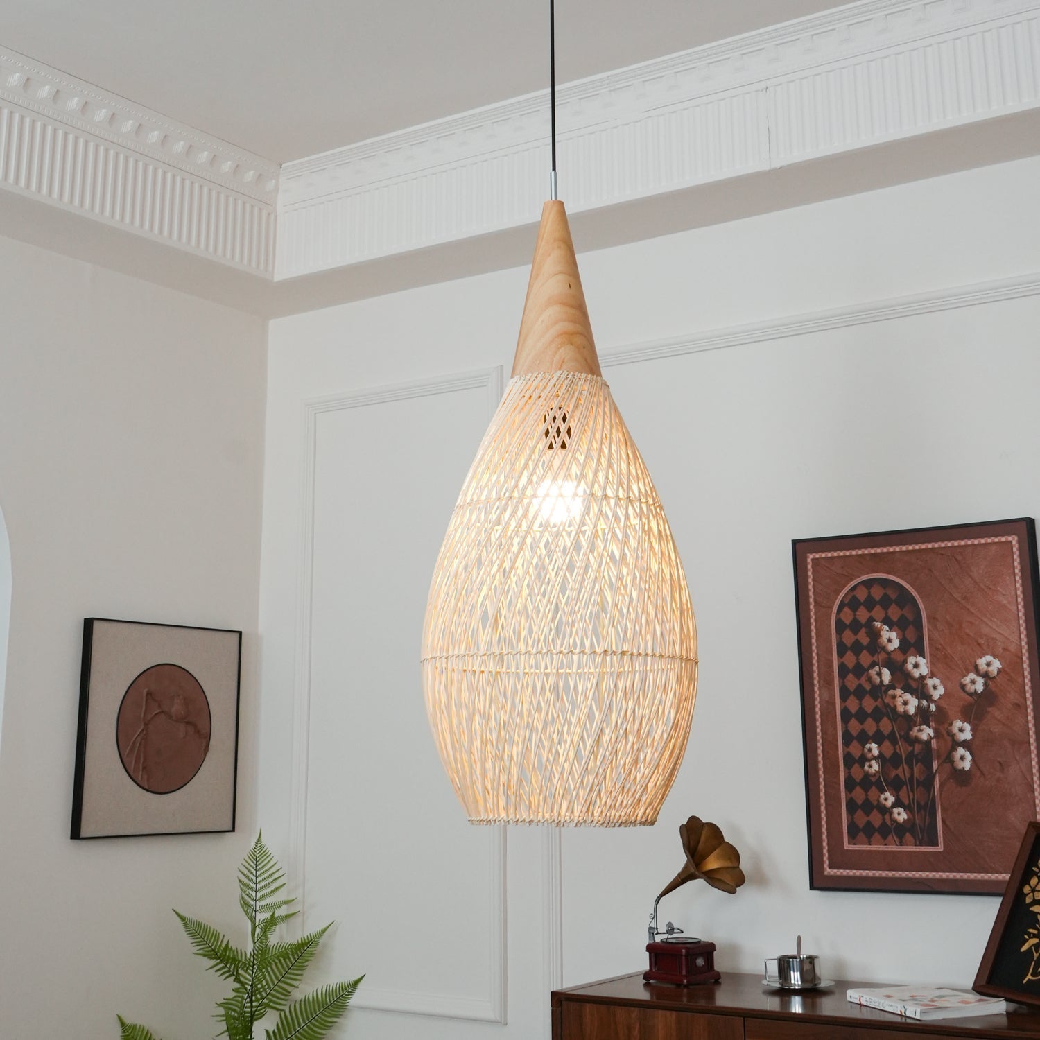 Evelyn Braided Rattan Livingroom Pendant Lamp - Neutralighting