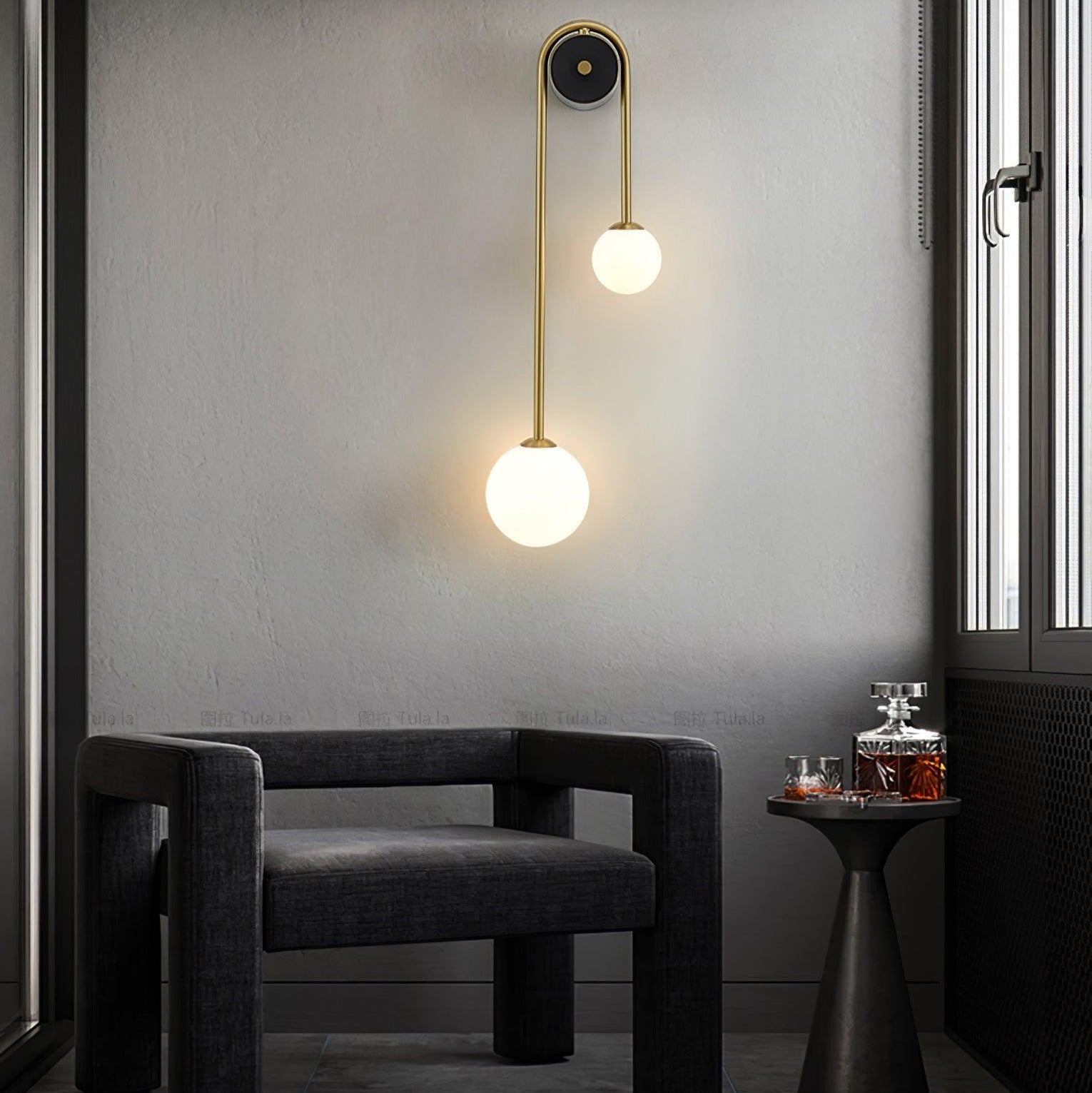 Elaro Brass Arc Wall Light - Neutralighting