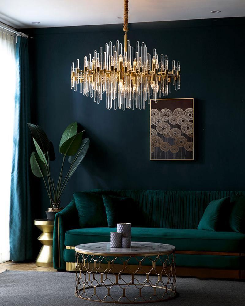 Solara Chandelier Antique Brass Starburst - Letslighting