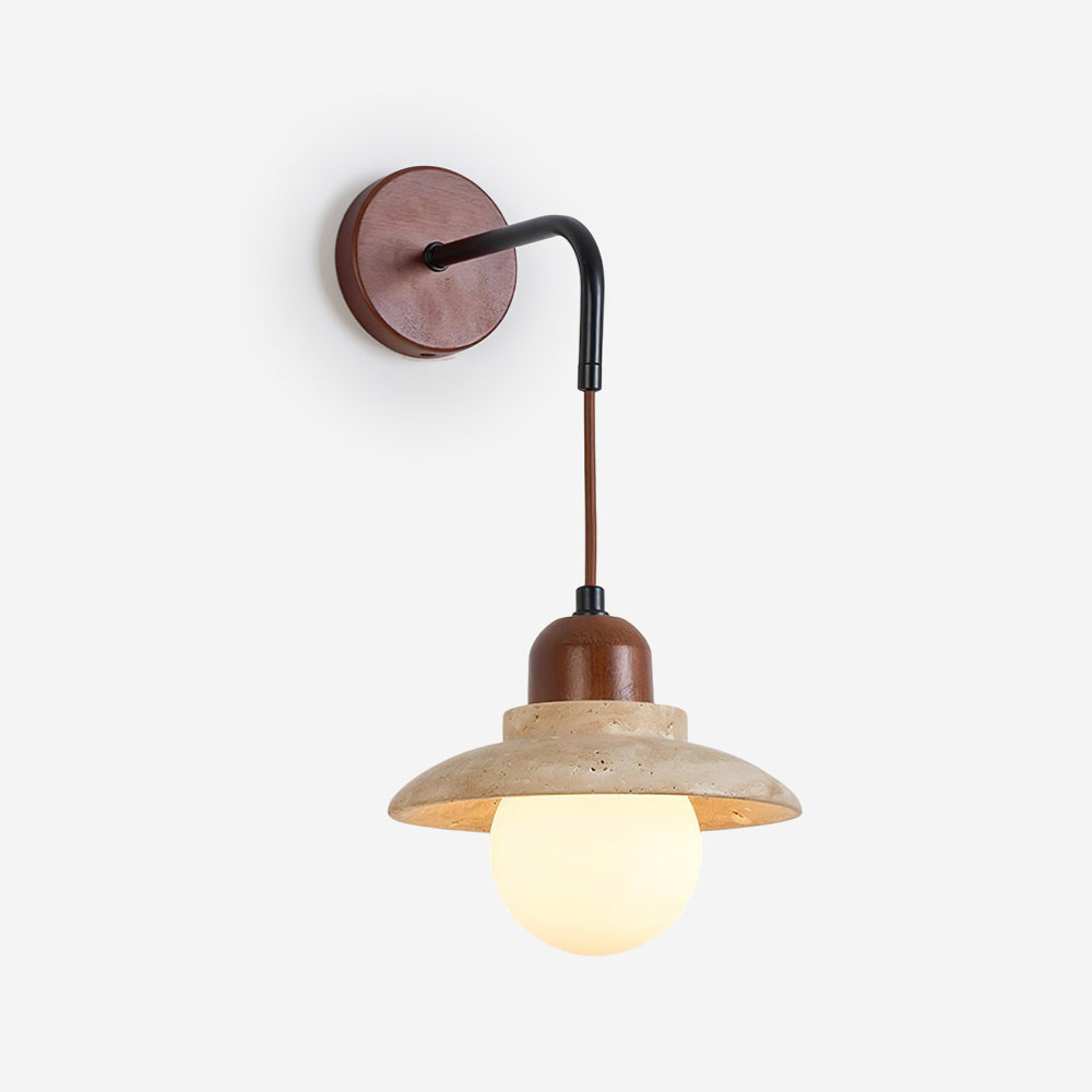 Ritta Sculptural Travertine Wall Lamp - Neutralighting