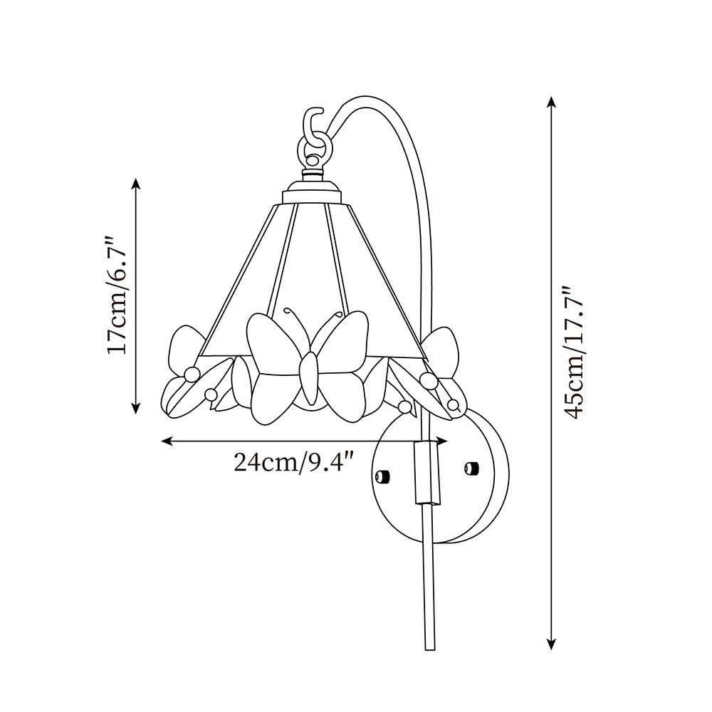 Tiffany Wall Lamp Glass Butterfly Art - Neutralighting