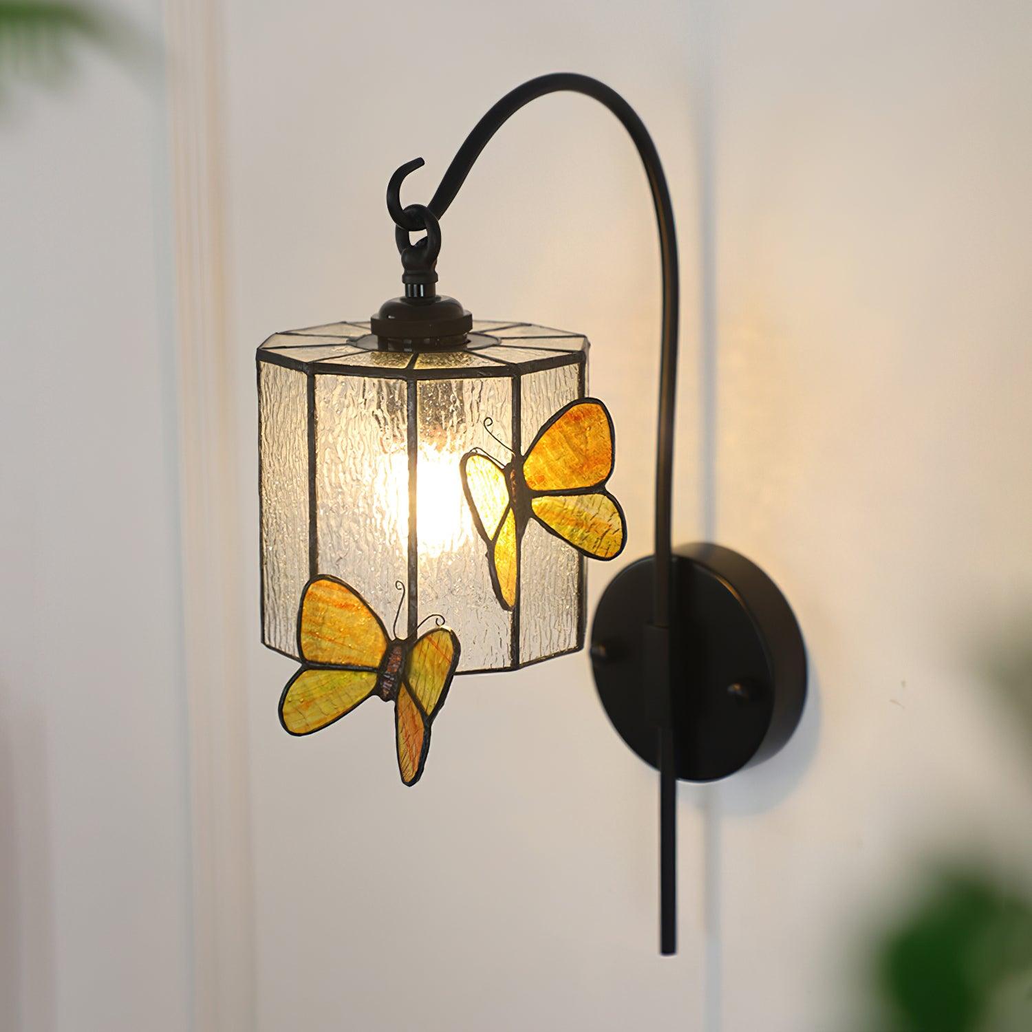 Tiffany Wall Lamp Glass Butterfly Art - Neutralighting