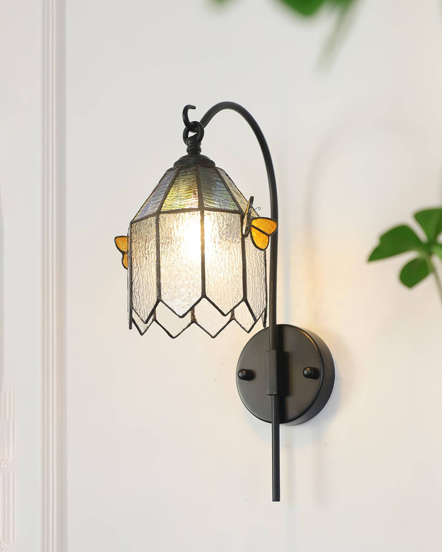 Tiffany Wall Lamp Glass Butterfly Art - Neutralighting