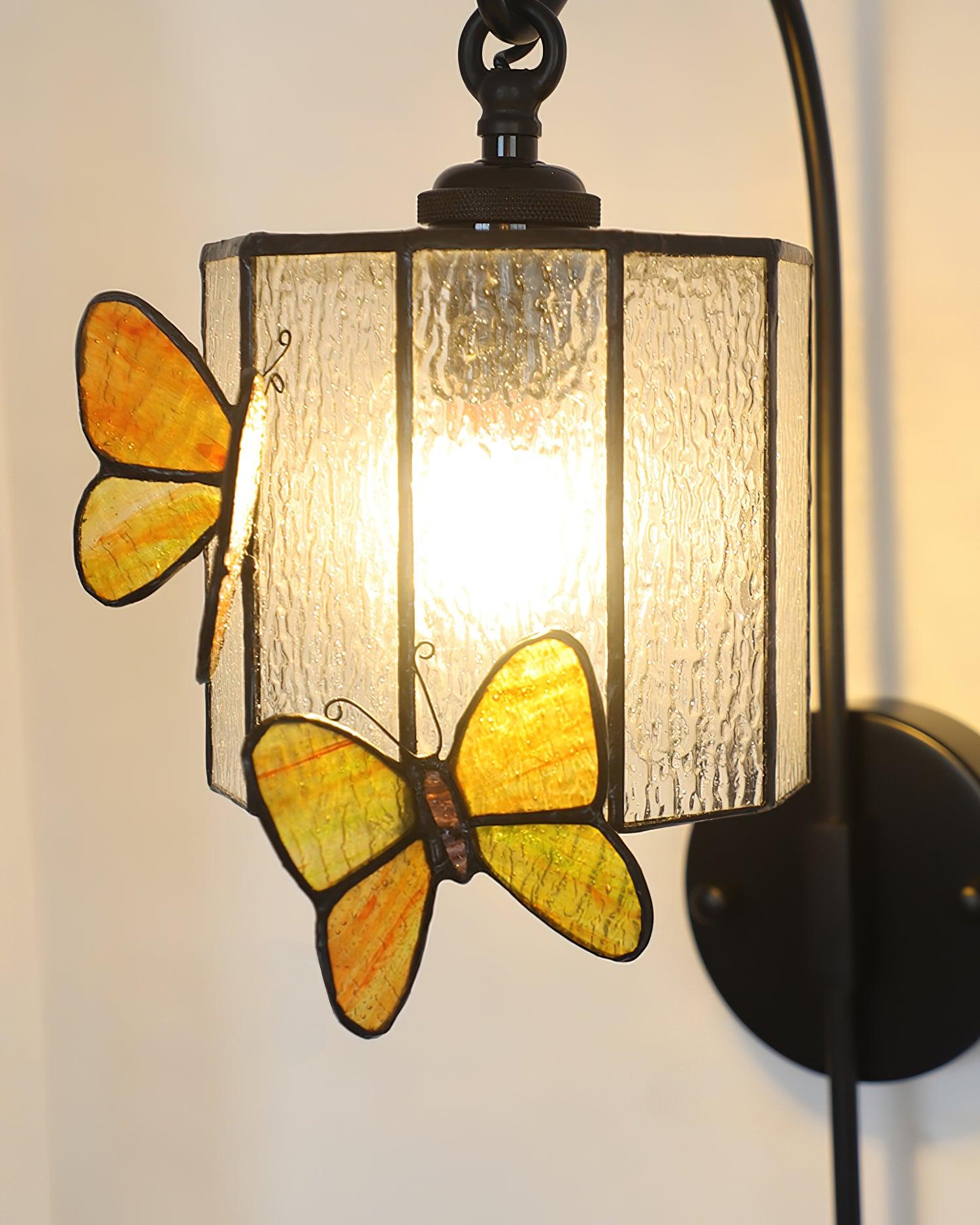 Tiffany Wall Lamp Glass Butterfly Art - Neutralighting