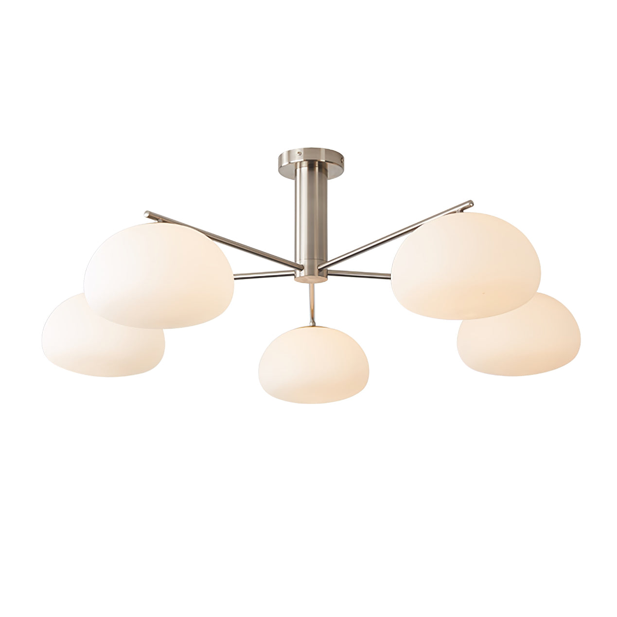 Silva Modern LED Metal Multi Glass Globe White Lampshade Bedroom Living Room Pendant Light, Gold/Nickel - Neutralighting
