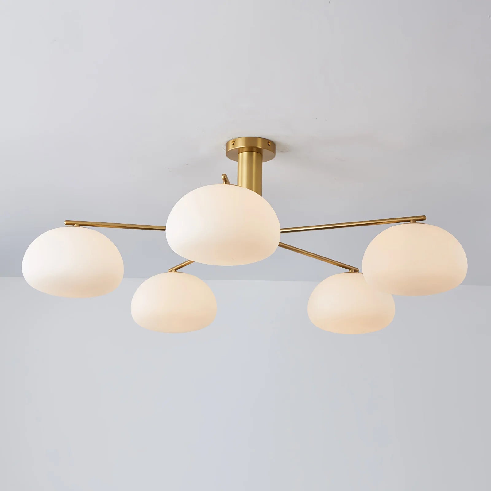 Silva Modern LED Metal Multi Glass Globe White Lampshade Bedroom Living Room Pendant Light, Gold/Nickel - Neutralighting