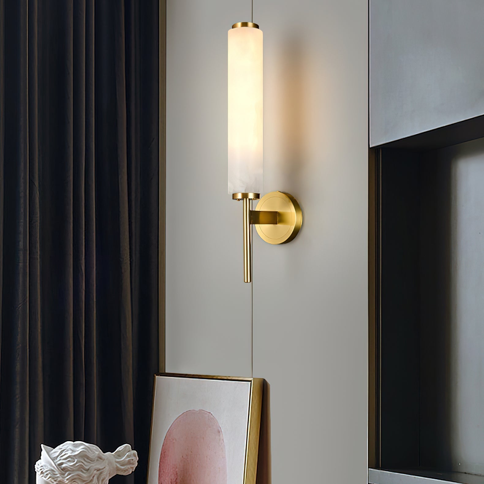 Kristy Art Deco Alabaster Wall Lamp - Neutralighting