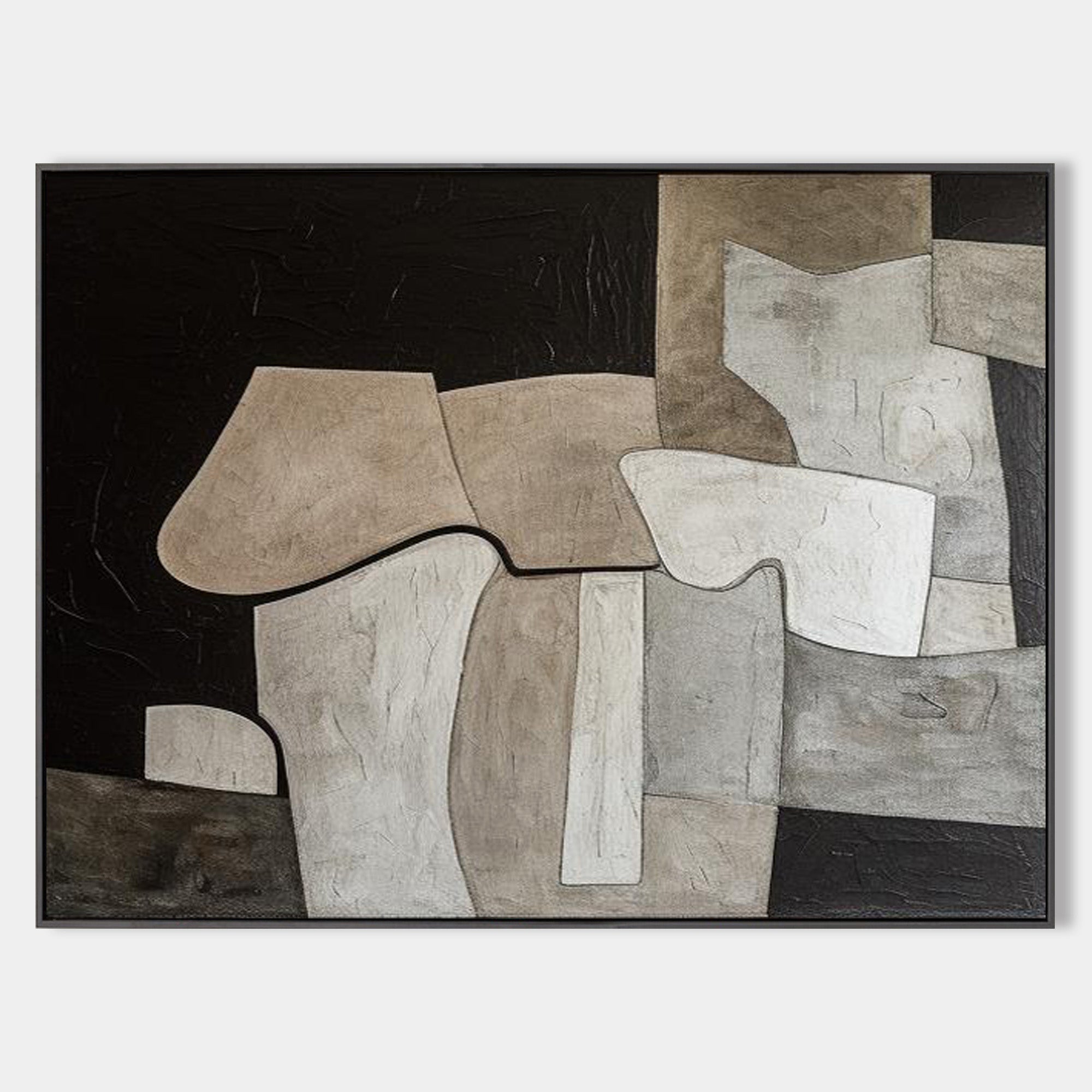 Modern Abstract Beige Painting