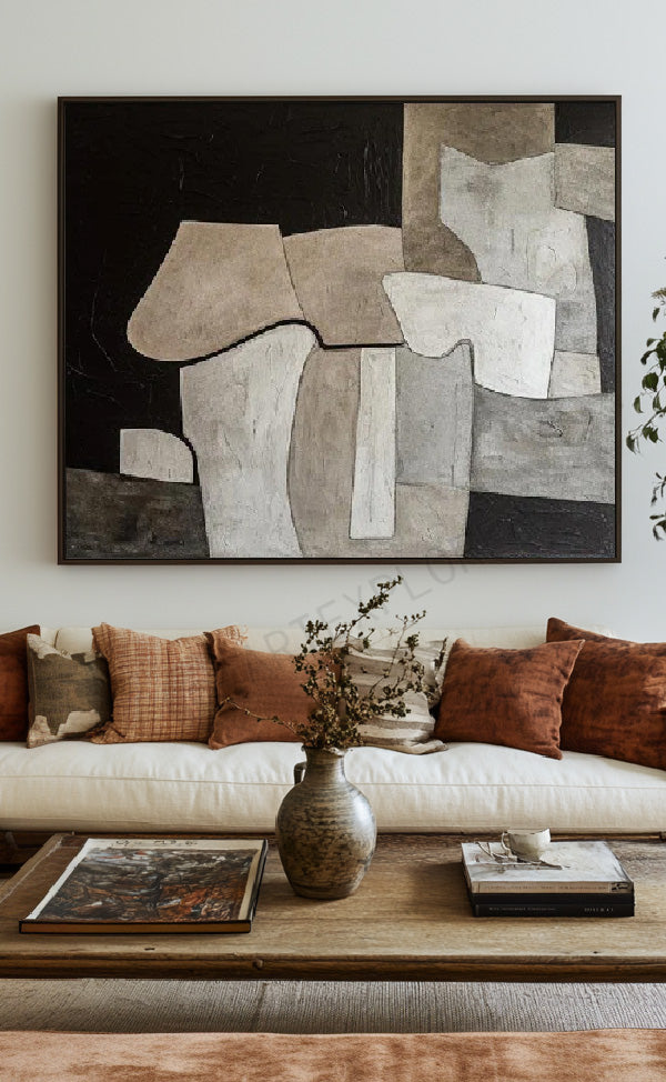 Modern Abstract Beige Painting