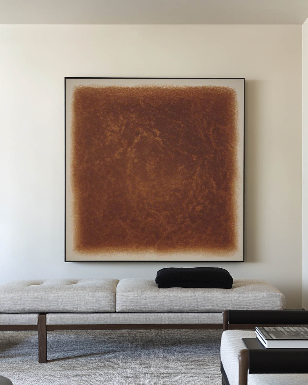 Earthy Burnt Umber Abstract  Solid Tone Thick Tactile Textured Artwork