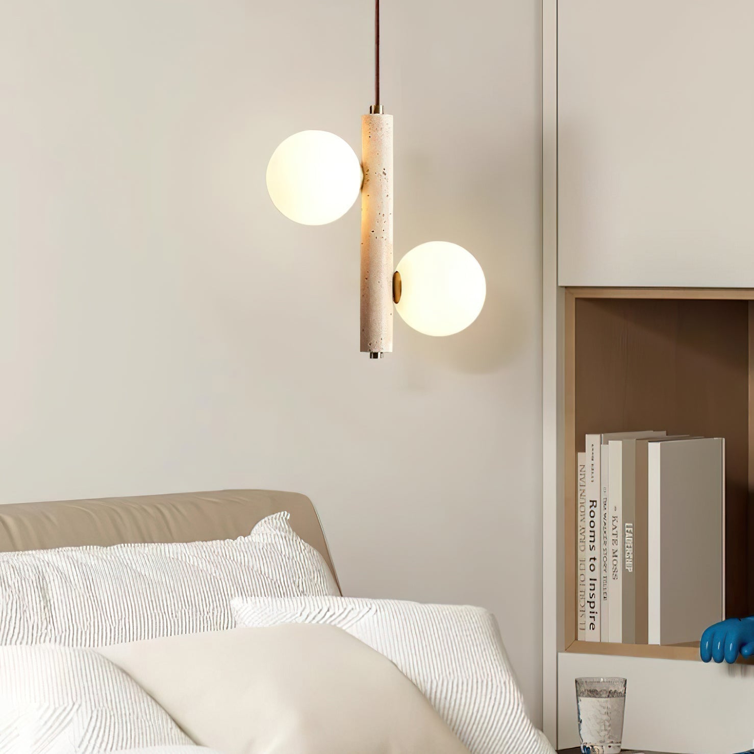 Aursorel Multi-Globe Travertine Pendant Light - Neutralighting