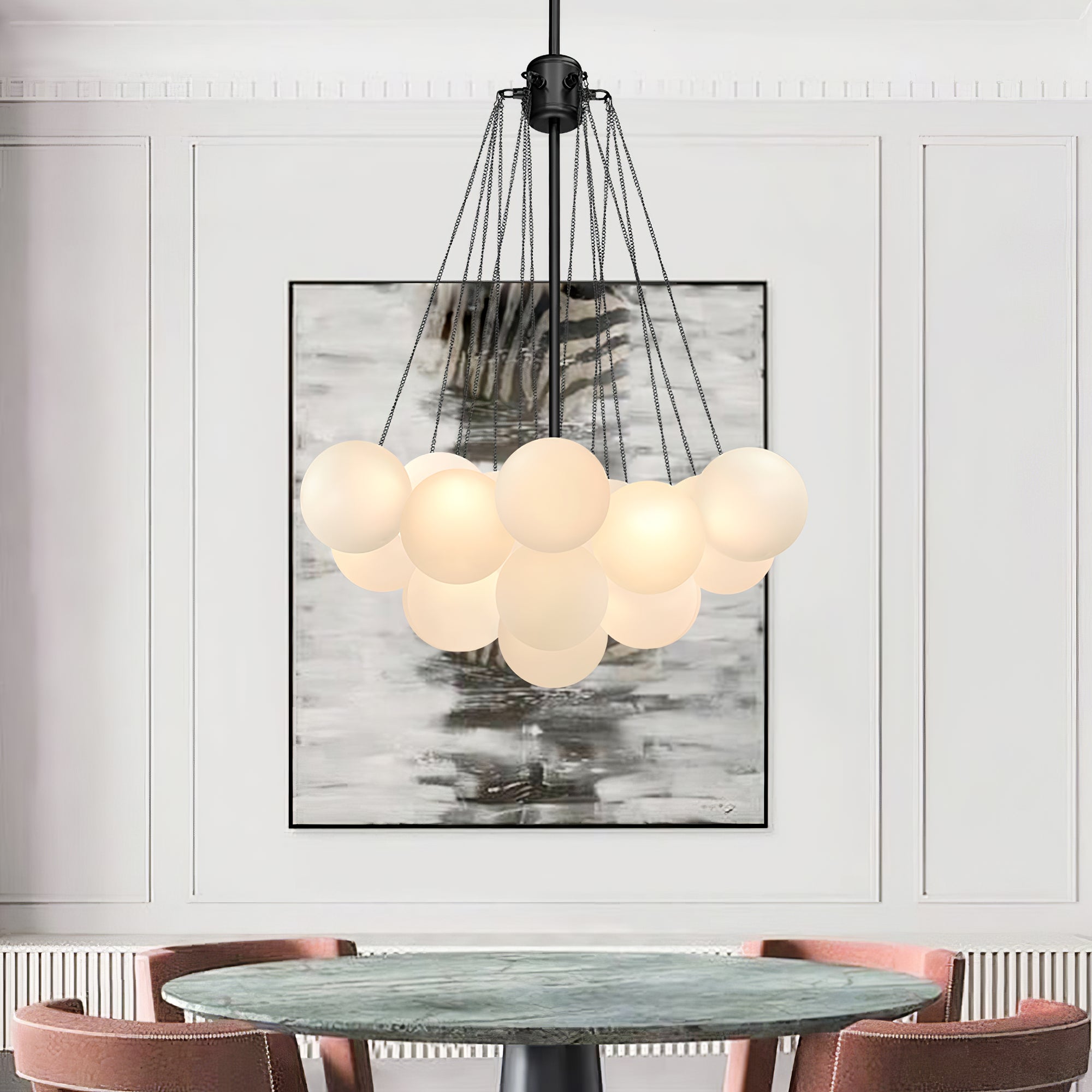 Fayne Glass Globe Pendant Light Bubble - Neutralighting