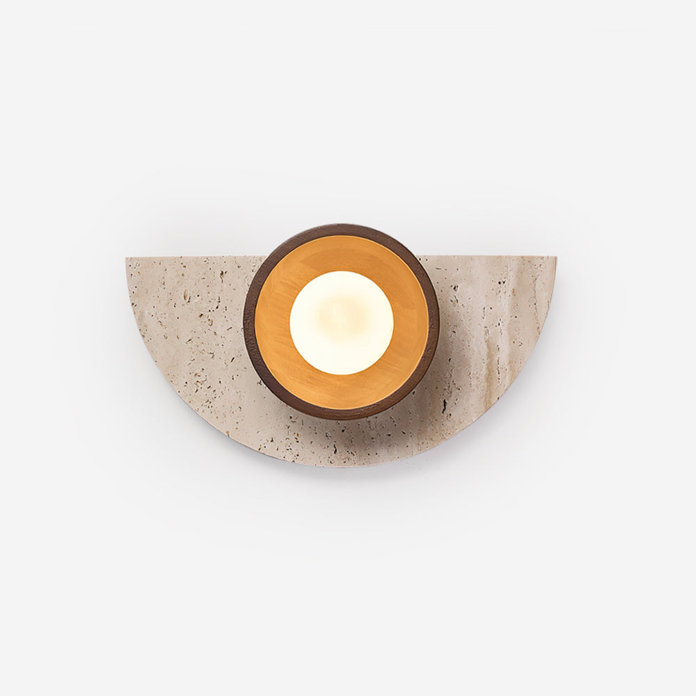 Solaro Wall Lamp Travertine Half-moon Design - Neutralighting