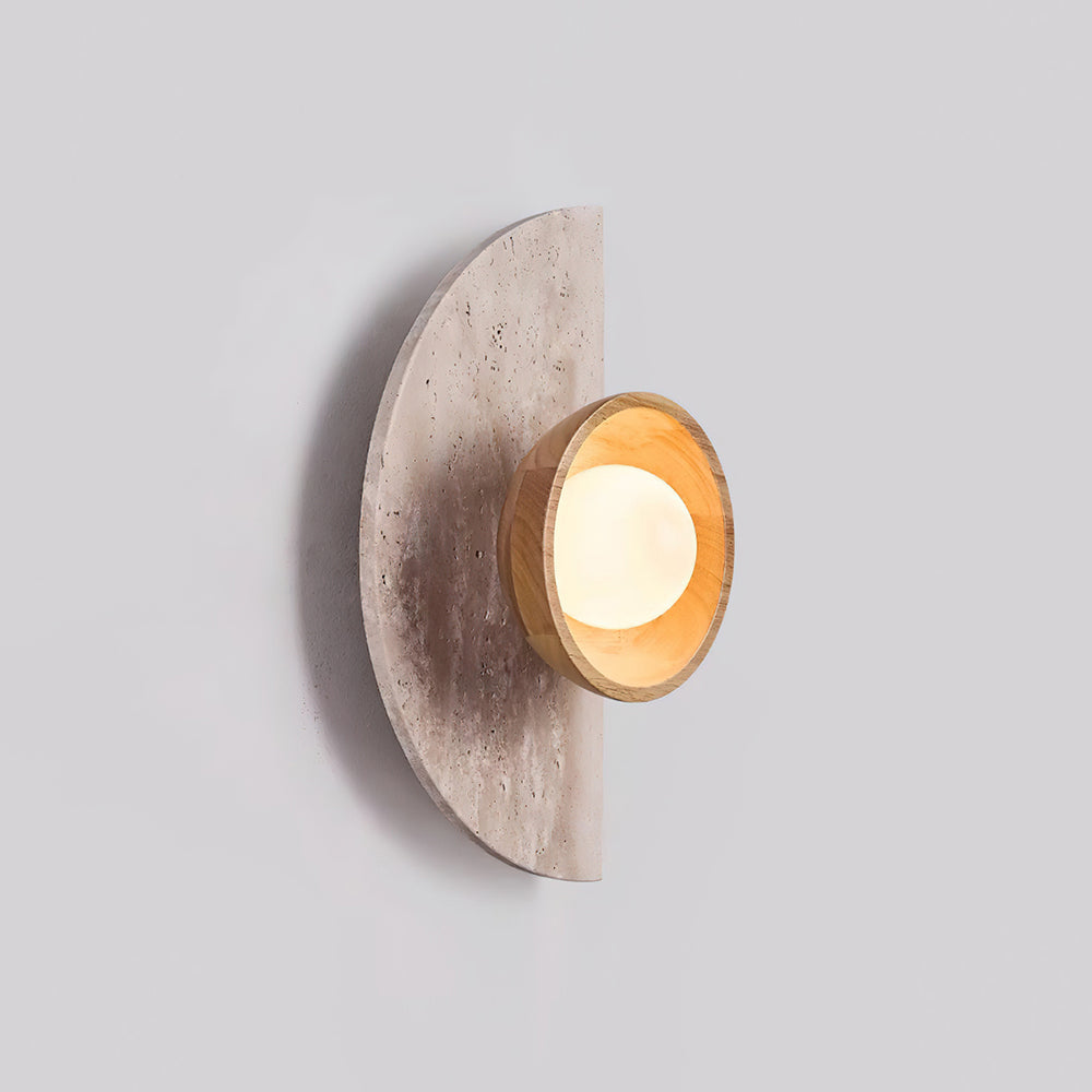 Solaro Wall Lamp Travertine Half-moon Design - Neutralighting