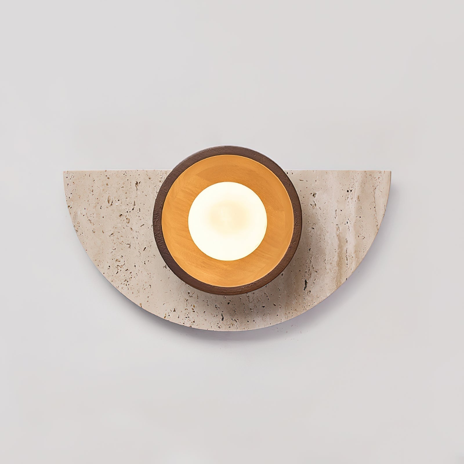 Solaro Wall Lamp Travertine Half-moon Design - Neutralighting