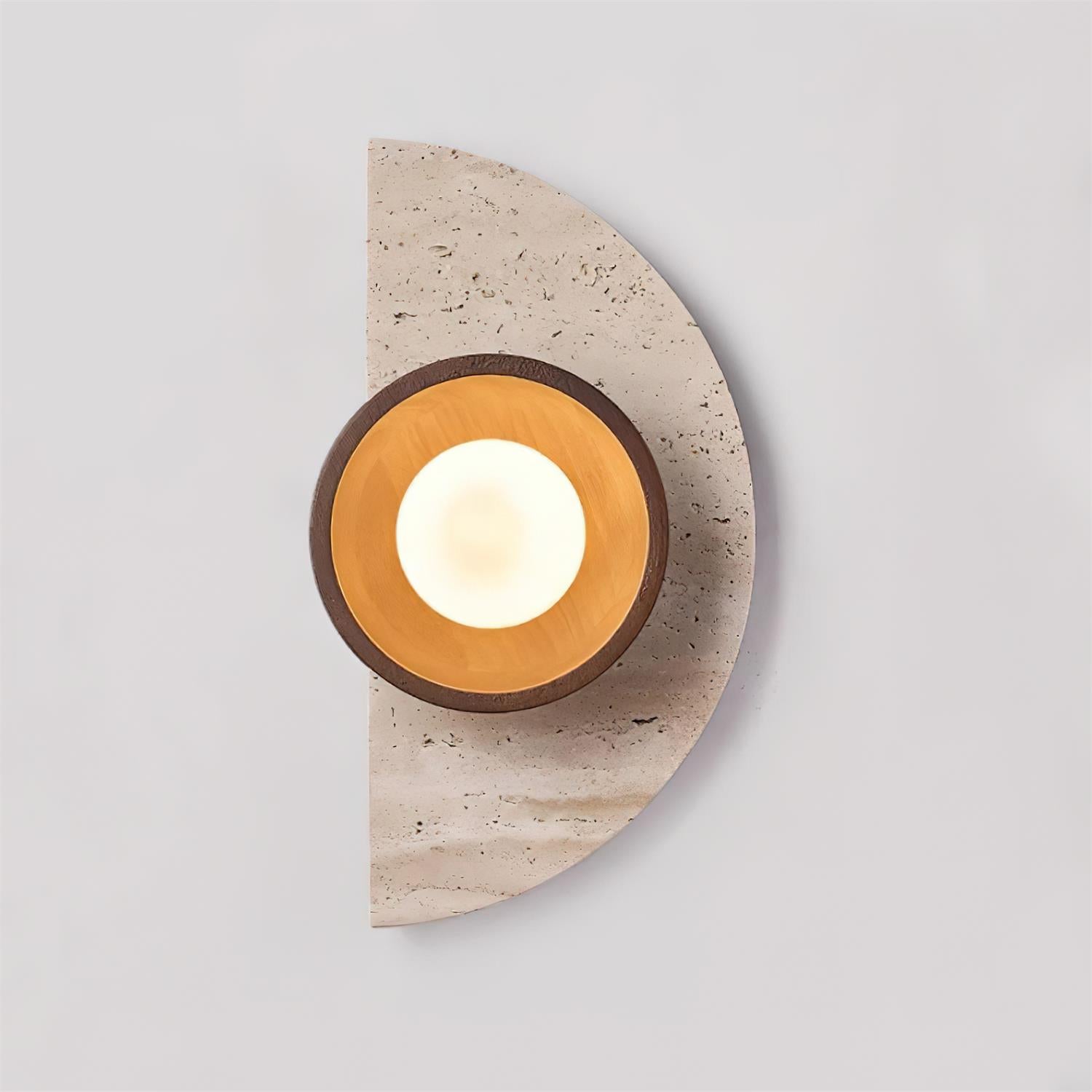 Solaro Wall Lamp Travertine Half-moon Design - Neutralighting