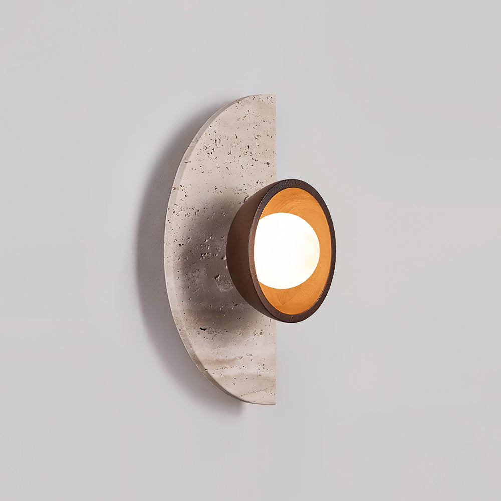 Solaro Wall Lamp Travertine Half-moon Design - Neutralighting