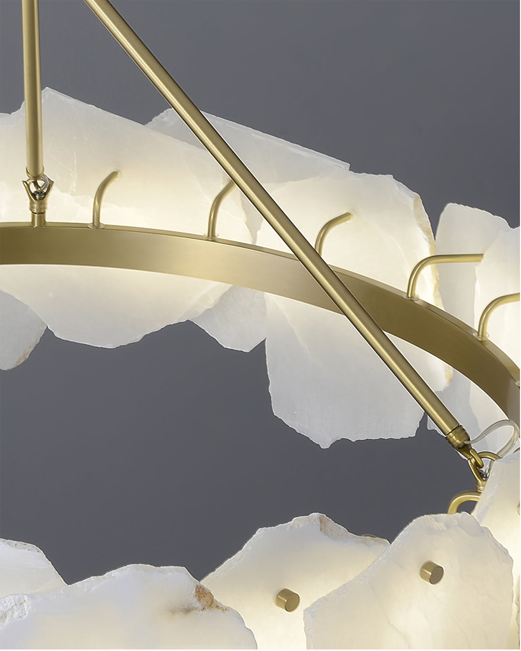 Burton Chandelier Alabaster Layered Halo - Neutralighting