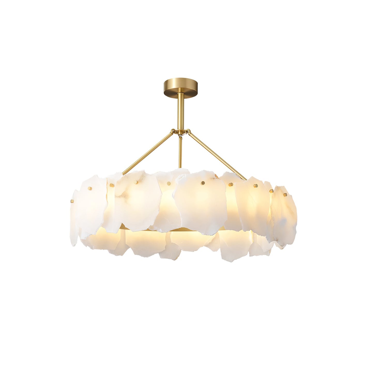 Burton Chandelier Alabaster Layered Halo - Neutralighting