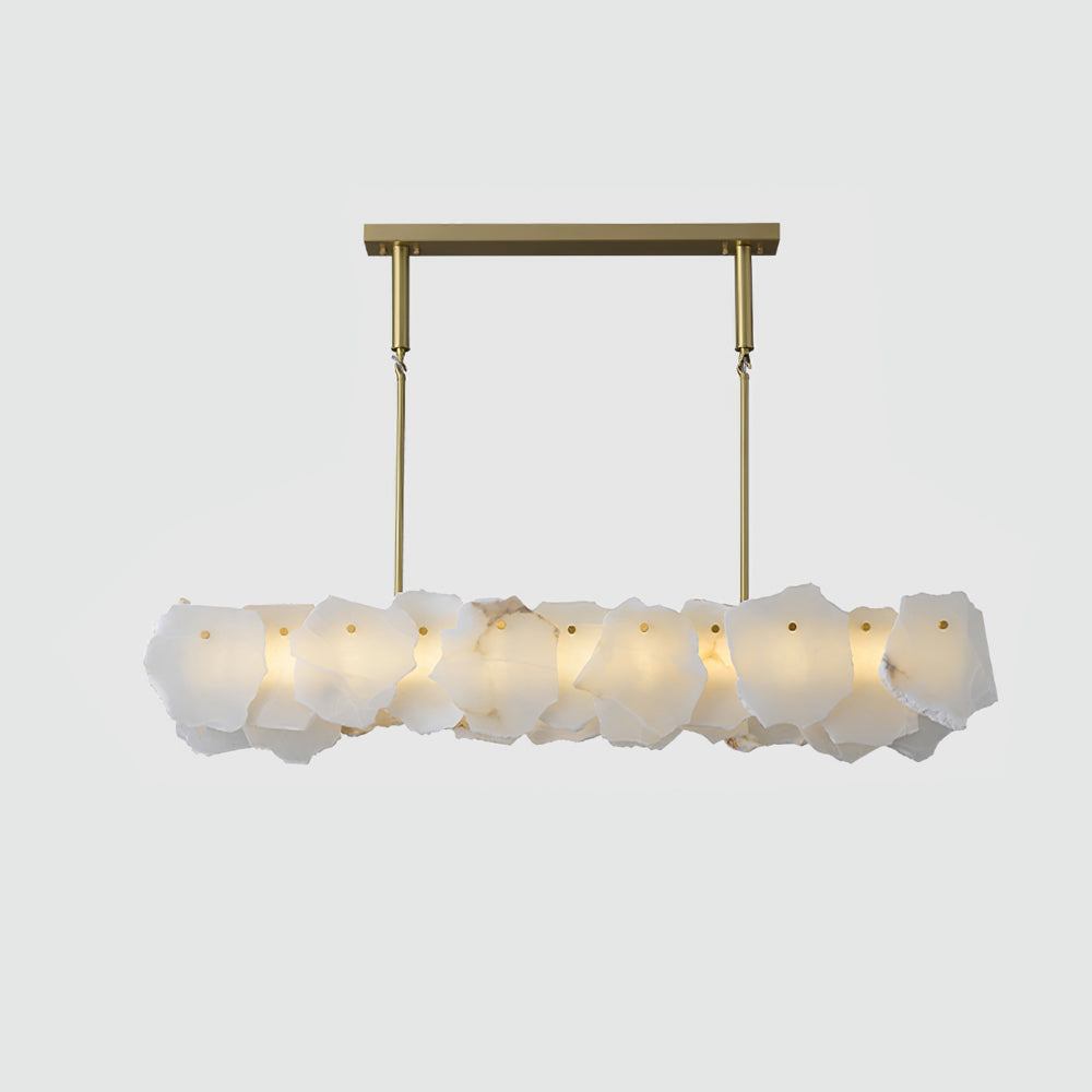 Burton Chandelier Alabaster Layered Halo - Neutralighting