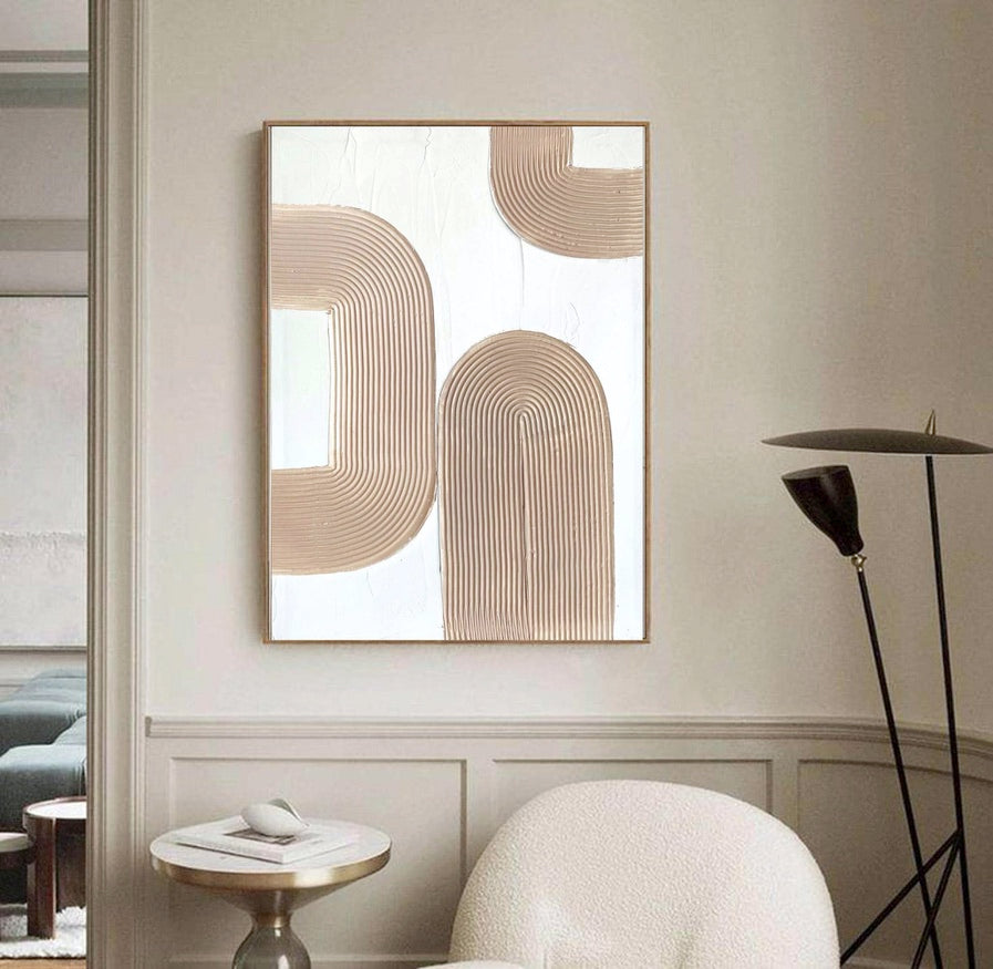Minimal Neutral Curvilinear Canvas Wall Art