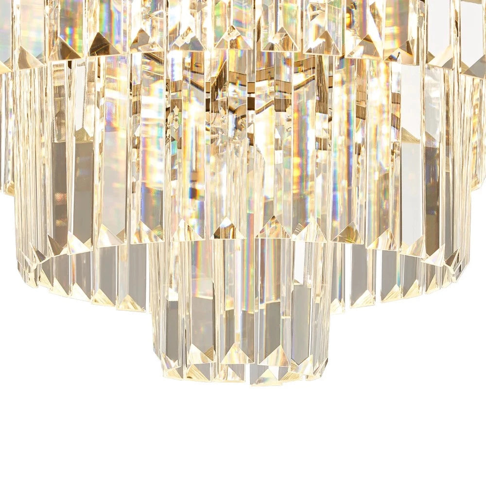 Arisha Modern LED Decorative Luxury Pendant Light Crystal Metal Black/Gold Ring Bedroom/Living Room - Neutralighting