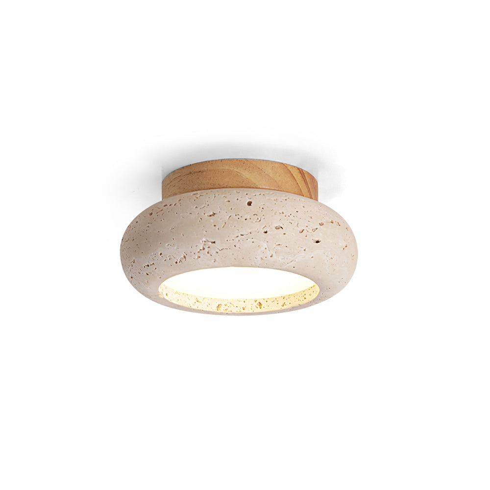 Ritta Mini Donut Travertine Ceiling Light - Neutralighting