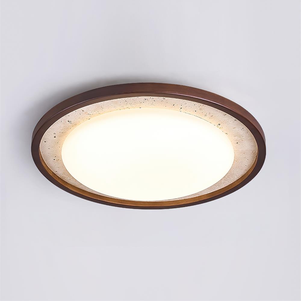 Ritta Sculptural Travertine Ceiling Lamp - Neutralighting