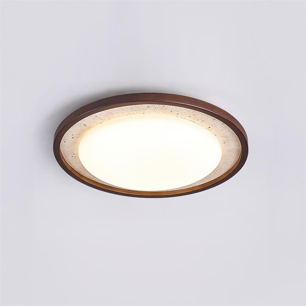 Ritta Sculptural Travertine Ceiling Lamp - Neutralighting