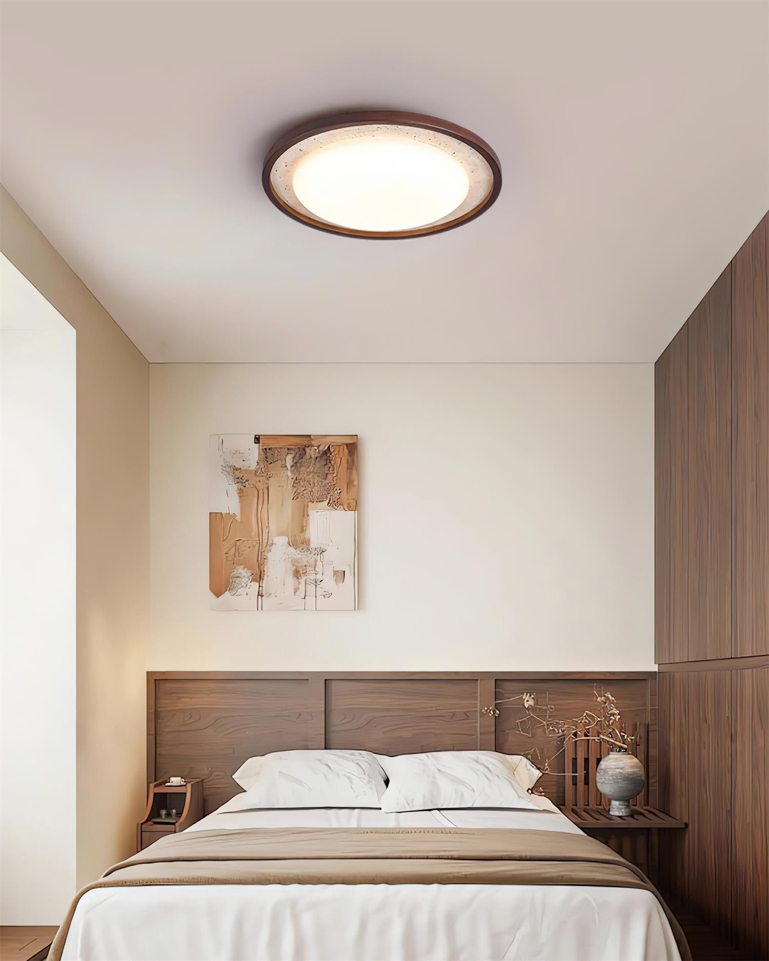 Ritta Sculptural Travertine Ceiling Lamp - Neutralighting