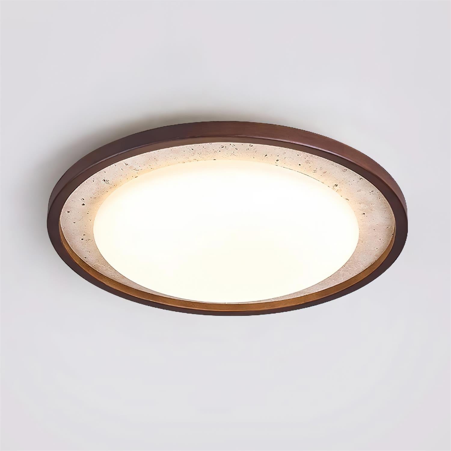 Ritta Sculptural Travertine Ceiling Lamp - Neutralighting