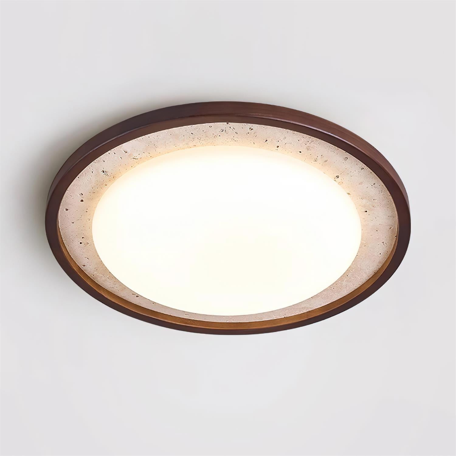 Ritta Sculptural Travertine Ceiling Lamp - Neutralighting