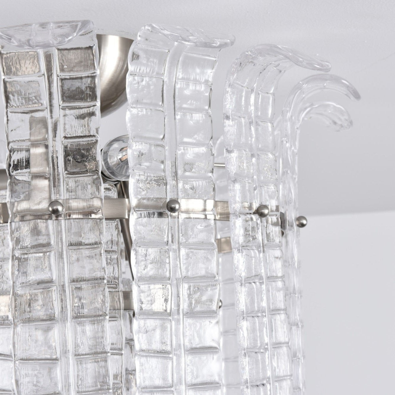 Aurora Ceiling Lamp Clear Murano Glass Flush Mount
