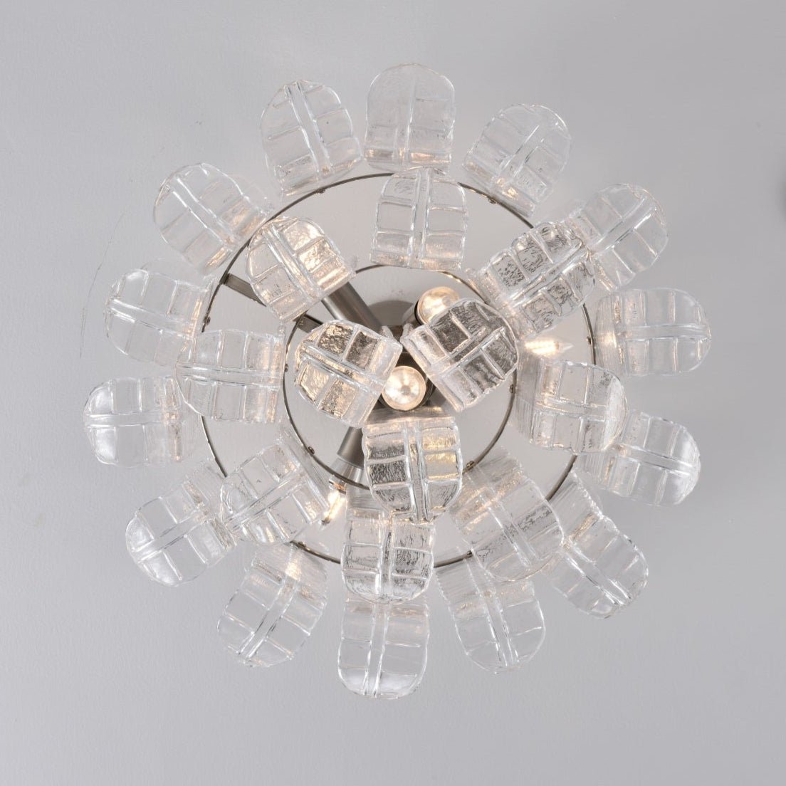 Aurora Ceiling Lamp Clear Murano Glass Flush Mount