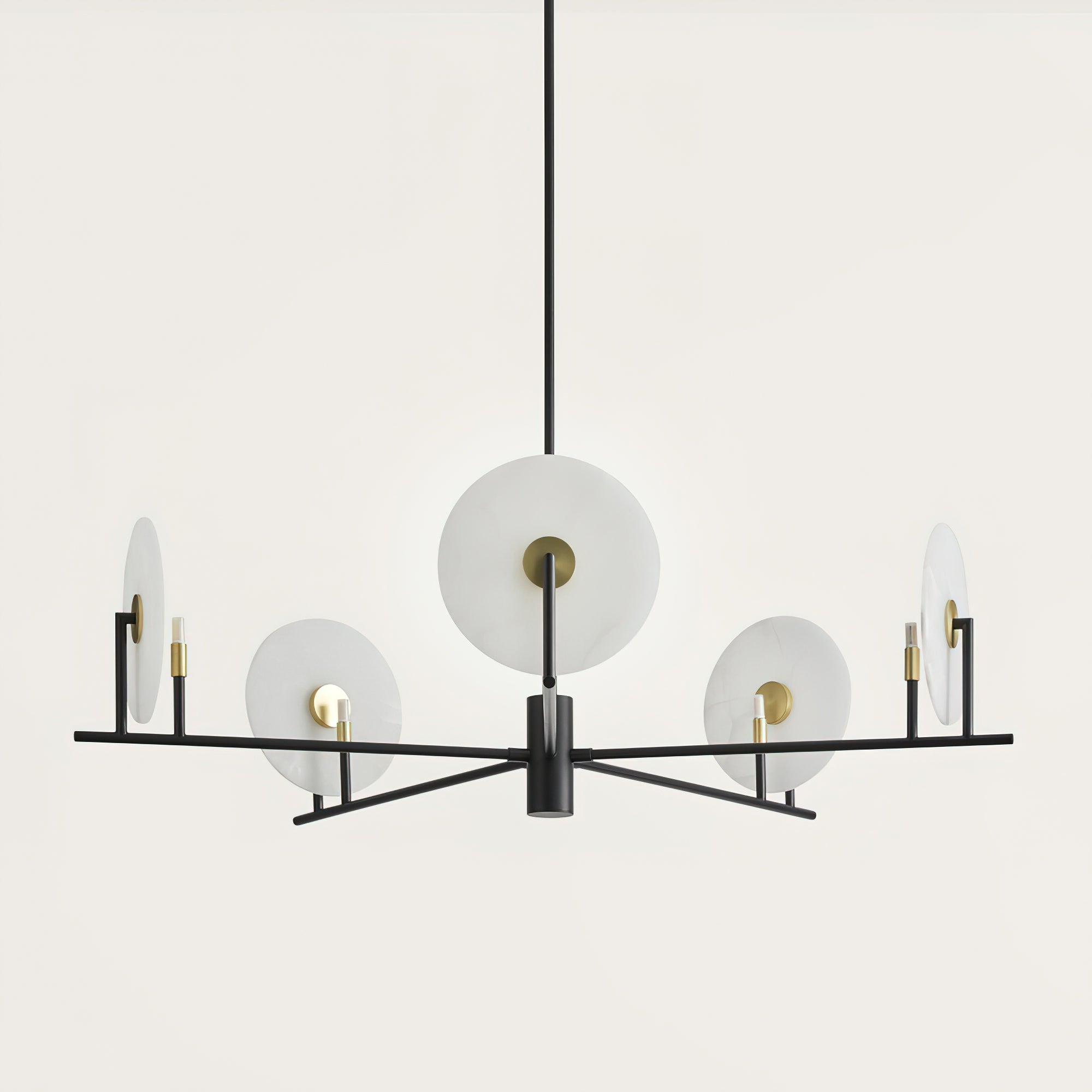 Callisto Chandelier Alabaster Moon Discs - Neutralighting