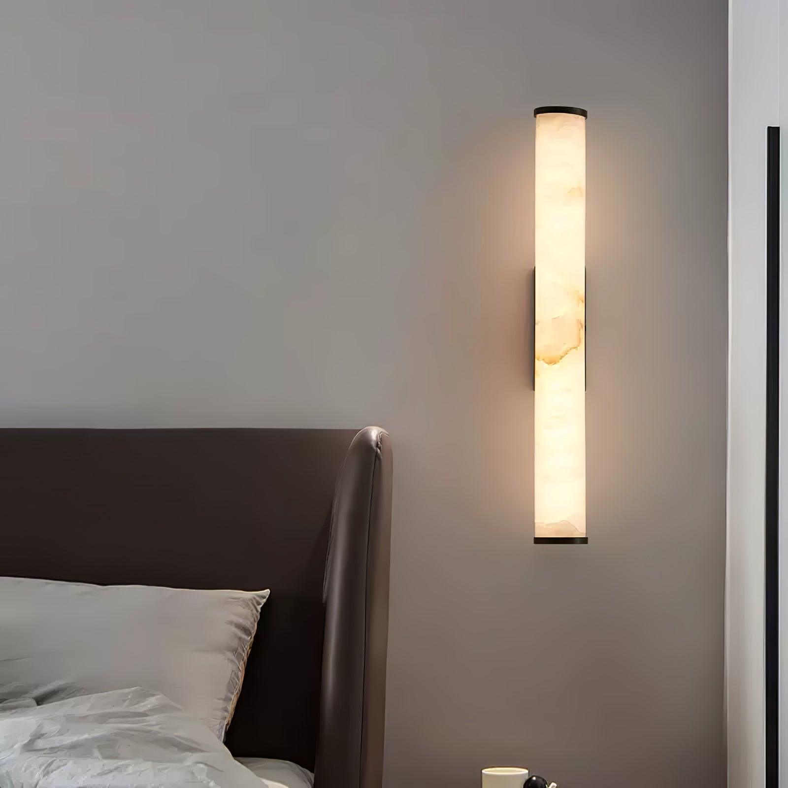 Klyr Alabaster Vertical Cylindrical Wall Lamp - Neutralighting