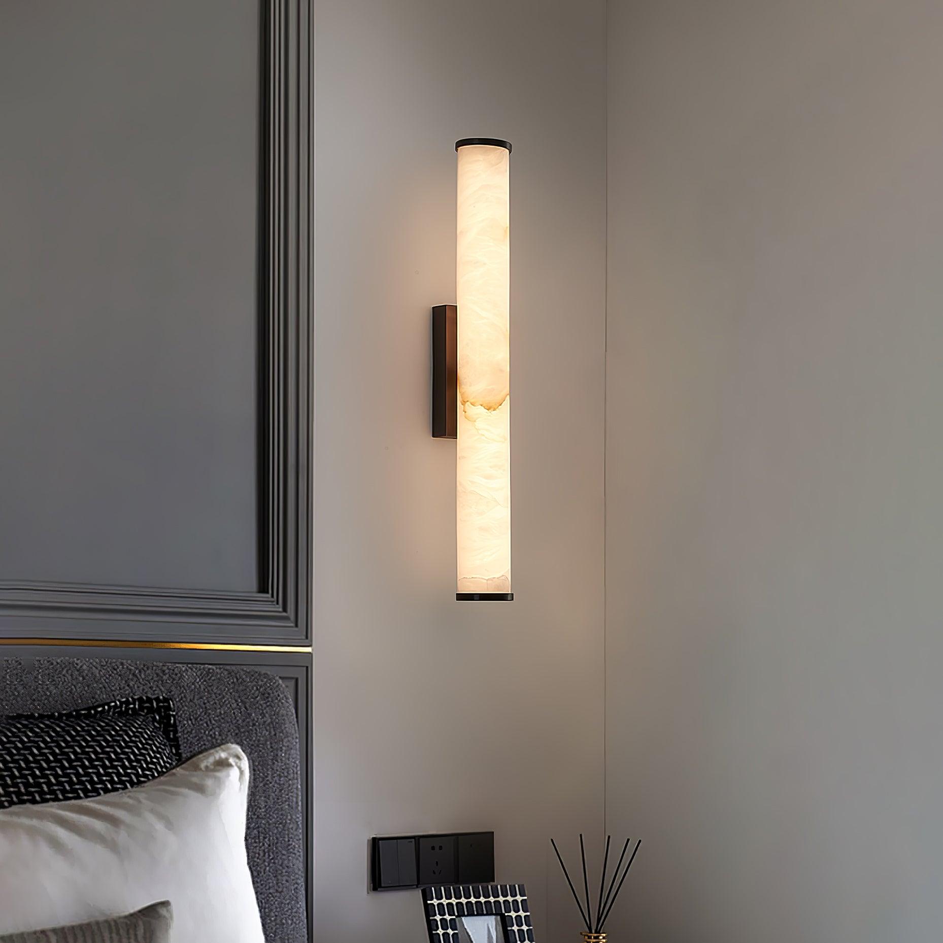 Klyr Alabaster Vertical Cylindrical Wall Lamp - Neutralighting
