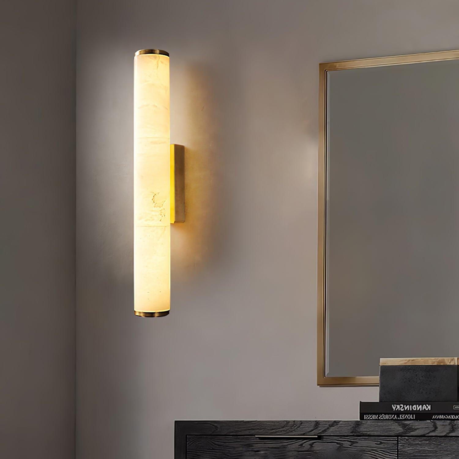 Klyr Alabaster Vertical Cylindrical Wall Lamp - Neutralighting