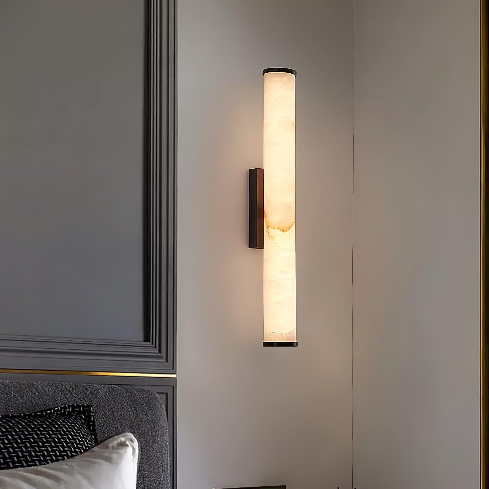 Klyr Alabaster Vertical Cylindrical Wall Lamp - Neutralighting