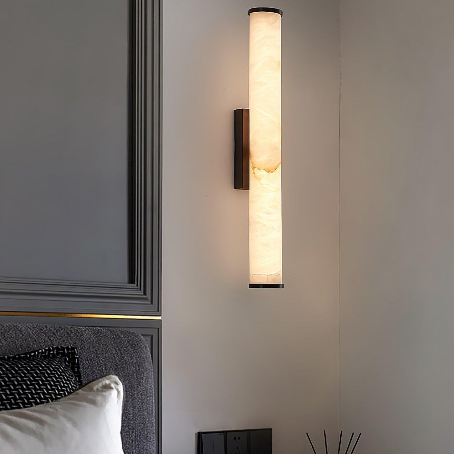 Kristy Alabaster Vertical Cylindrical Wall Lamp - Neutralighting