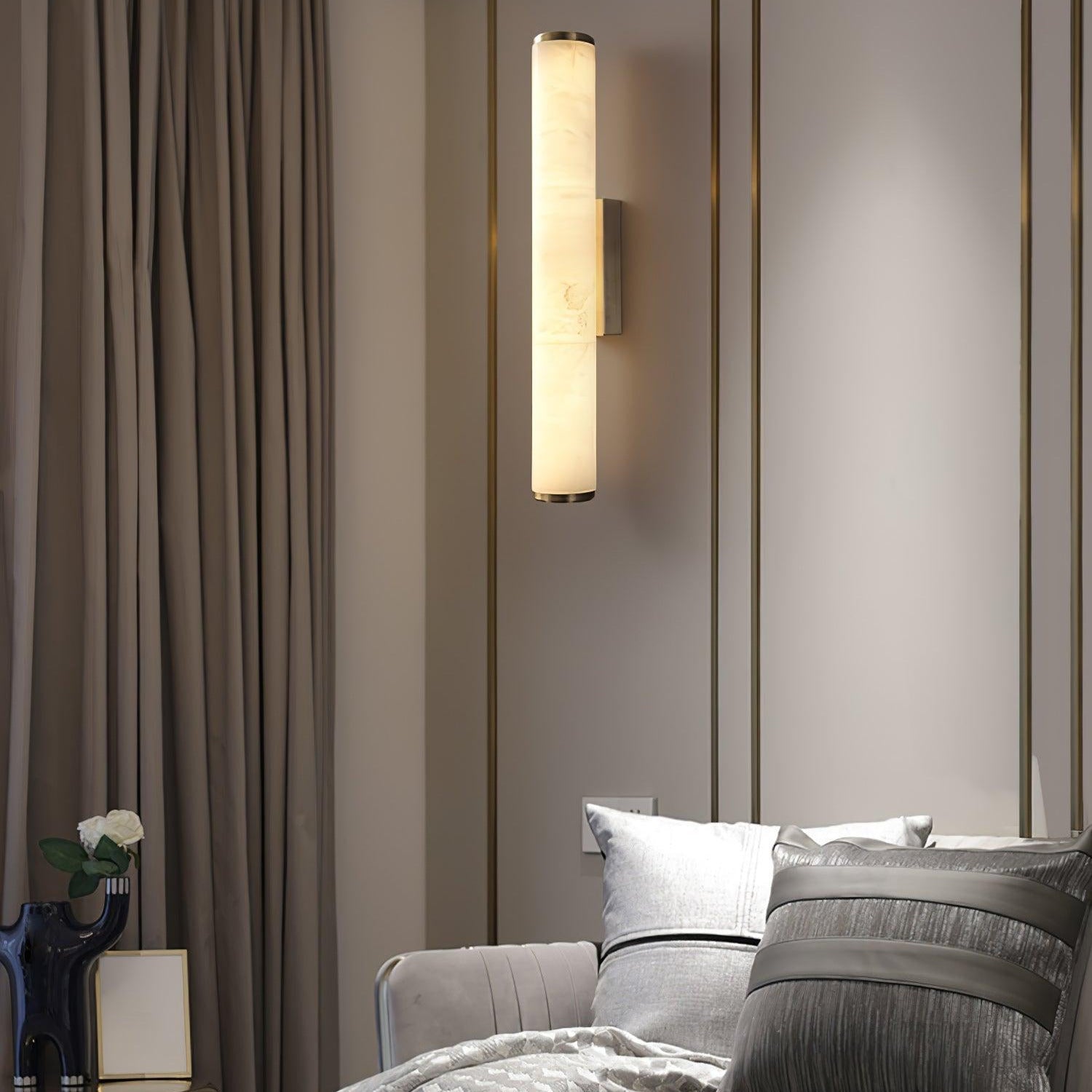 Klyr Alabaster Vertical Cylindrical Wall Lamp - Neutralighting