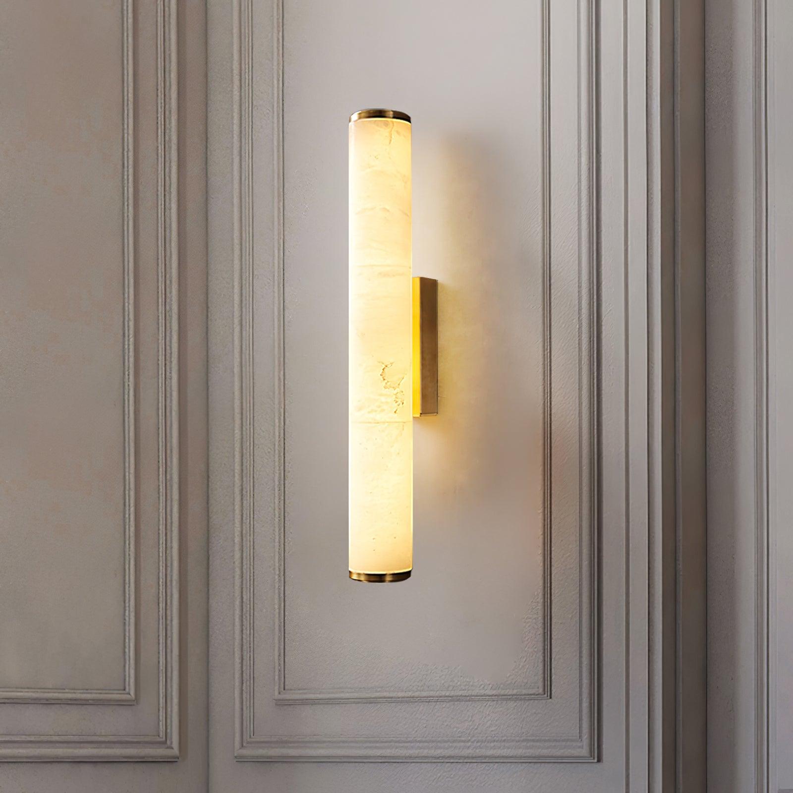 Klyr Alabaster Vertical Cylindrical Wall Lamp - Neutralighting