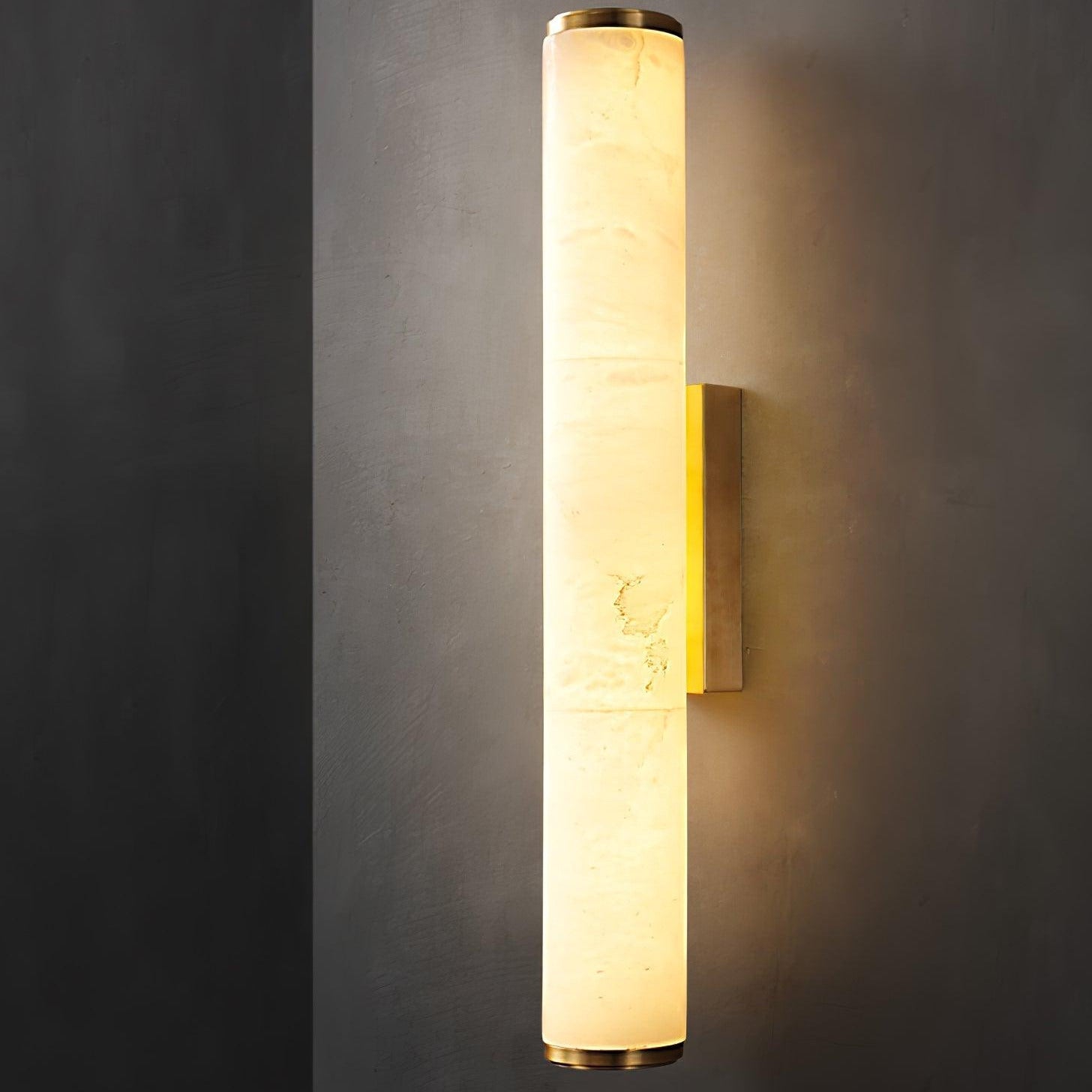 Klyr Alabaster Vertical Cylindrical Wall Lamp - Neutralighting