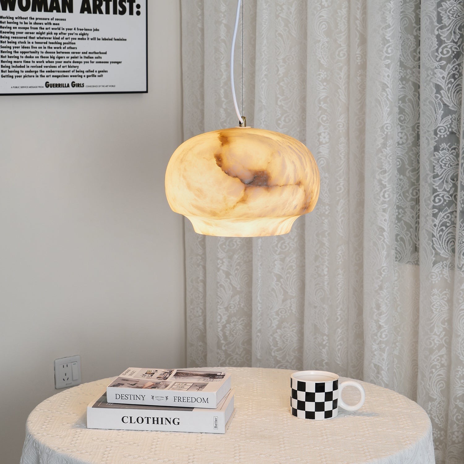 Thalia Minimalist Alabaster Pendant Light - Neutralighting